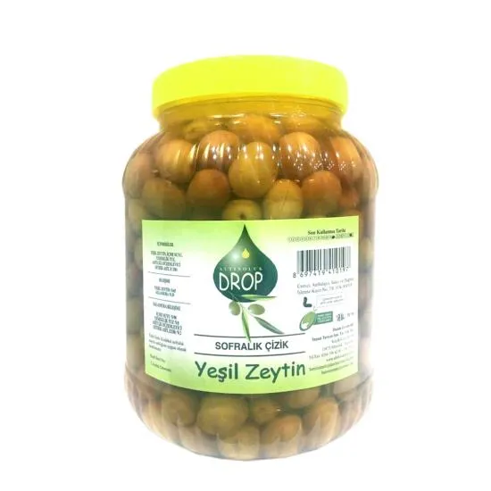 Drop%20Edremit%20Yeşil%20Çizik%20Zeytin%203%20lük%20Pet%20(L)%20Net:%202000%20g