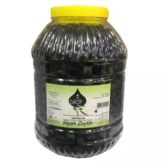 Drop Edremit Yuvarlama Siyah Zeytin 5 lik Pet (L) Net: 3500 g