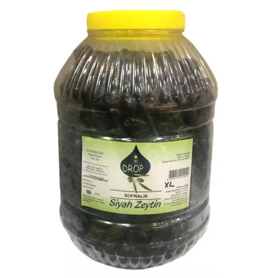 Drop Gemlik Yağlı Salamura Siyah Zeytin 5 lik Pet (XL) Net: 3500 g