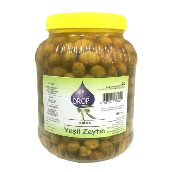 Drop Edremit Kırma Yeşil Zeytin 3 lük Pet (L) Net: 2000 g